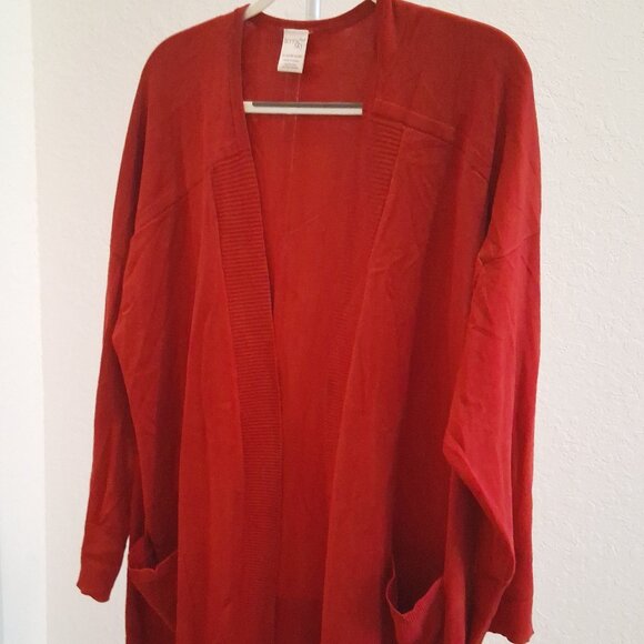 Terra And Sky Sweaters - Open Front Cardigan with 2 Pockets by Terra & Sky